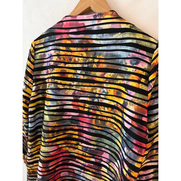 ic by Connie K Asymmetrical One Button Swing Jacket Artsy Art to Wear Abstract M - Picture 8 of 8